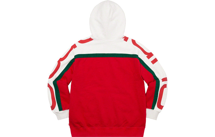 Supreme Big Logo Paneled Zip Up Hooded Sweatshirt 'Red White' SUP-FW20-305