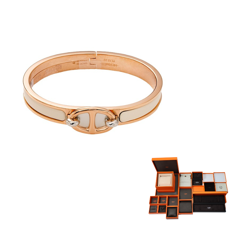 HERMES 20th Century Enamel Mini Clic Chaine D'Ancre Bracelet Pm Costume Bracelet