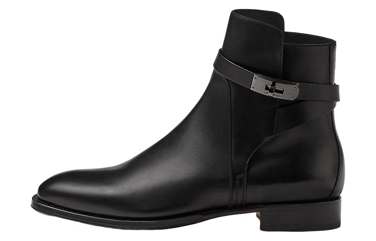 HERMES Ankle Boots 2.8cm Men's Black