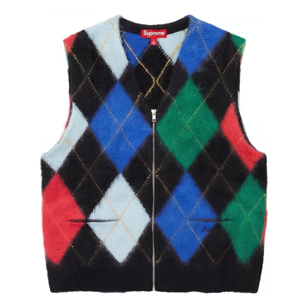 Supreme Brushed Argyle Zip Up Vest 'Multi-Color' SUP-SS24-041