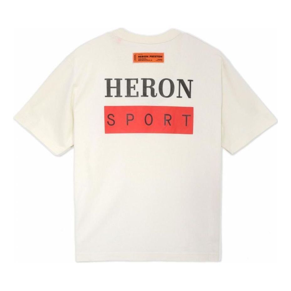 HERON PRESTON SS23 Bonded T-Shirt 'White Red' HMAA032S23JER0100125