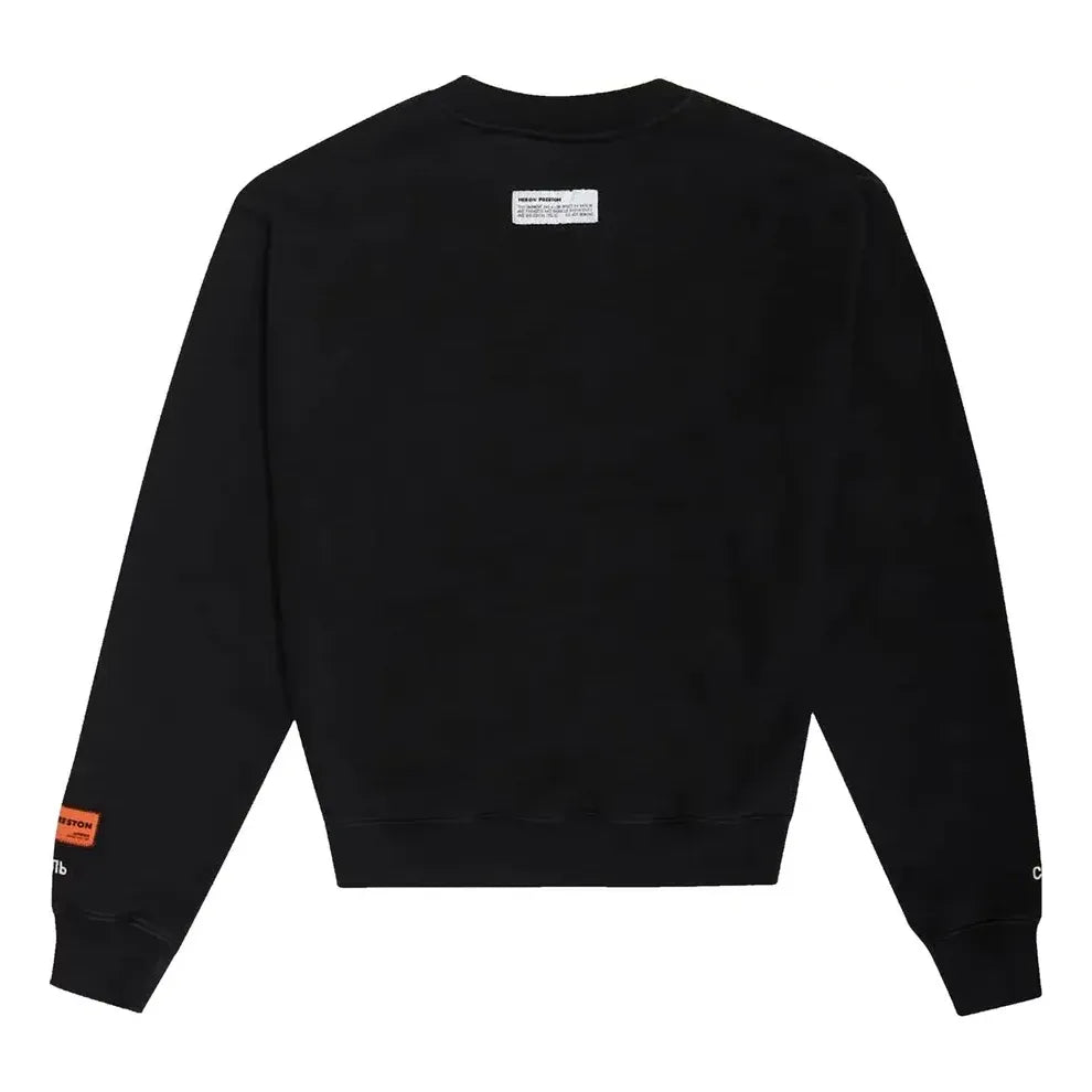 HERON PRESTON CTNMB Sport Crewneck Sweatshirt 'Black White' HMBA016F21JER0061001