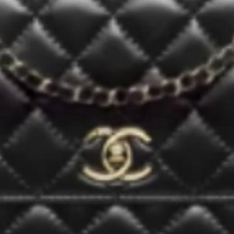 CHANEL Lambskin Shoulder Bag Crossbody Bag Handbag Women's Black