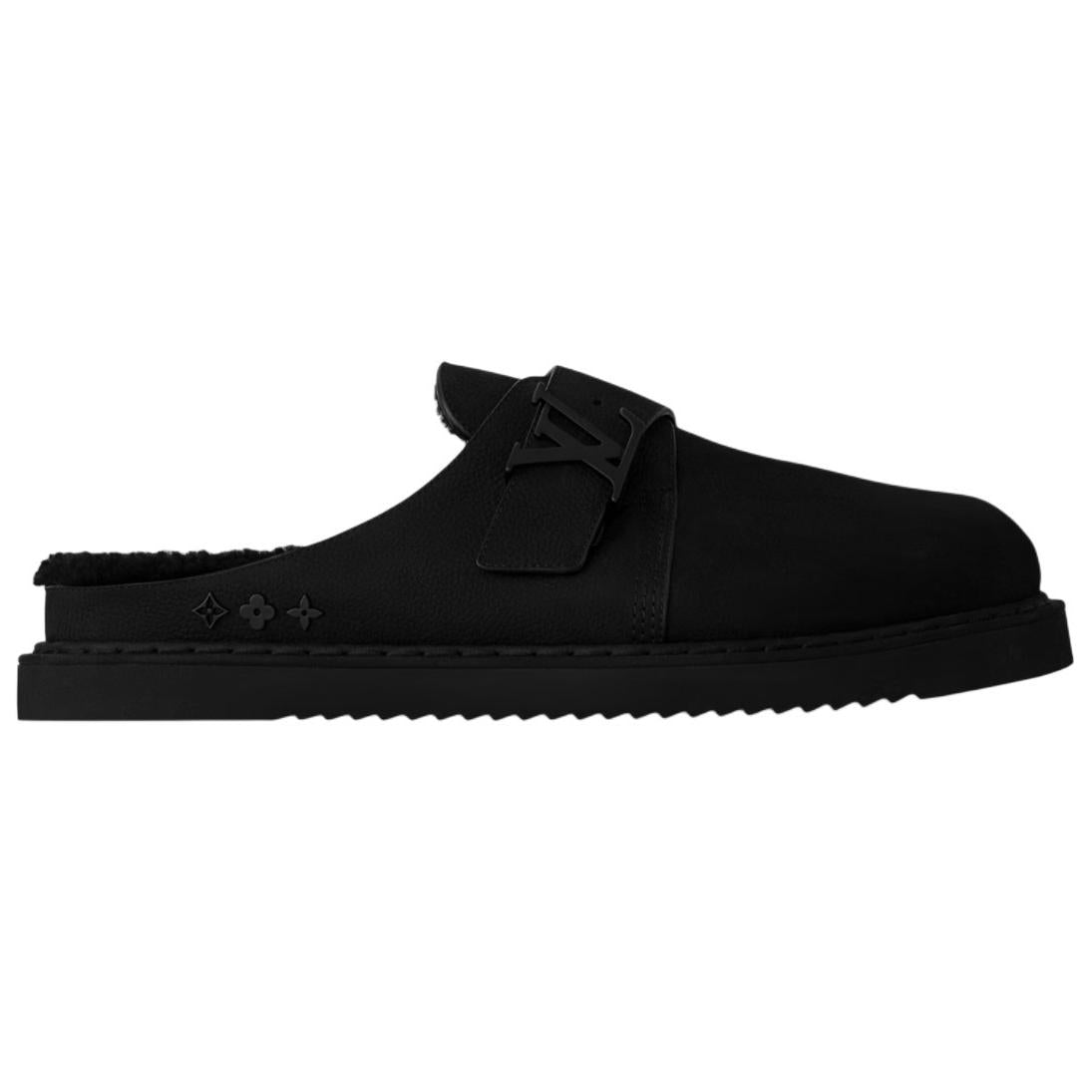 LOUIS VUITTON Easy Slip-Resistant Wrap-toe Slippers Men's Black