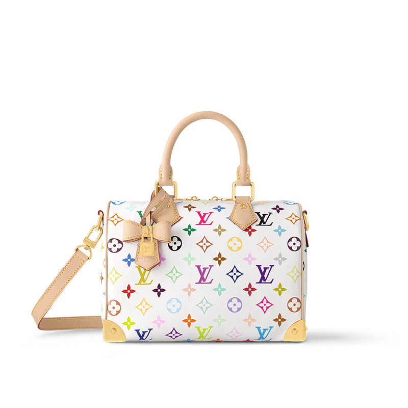 LOUIS VUITTON X Takashi Murakami Speedy Bandouliere 25 White Multicolored
