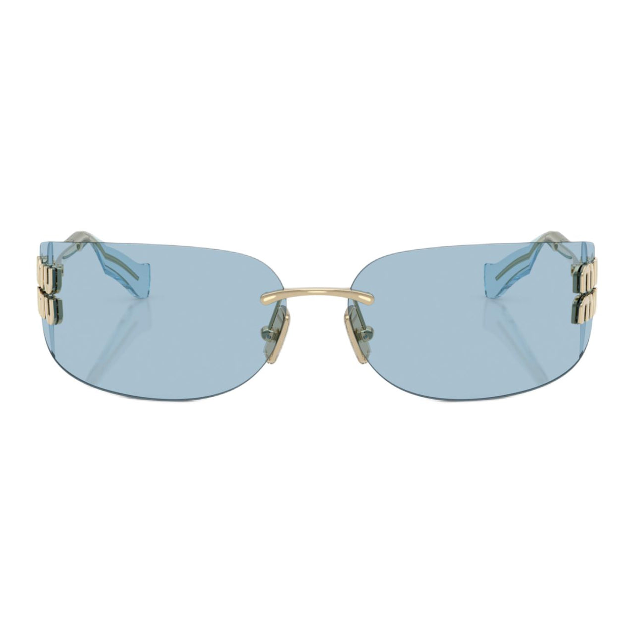 MIU MIU Metal Irregular Shape Sunglasses Women's Gold