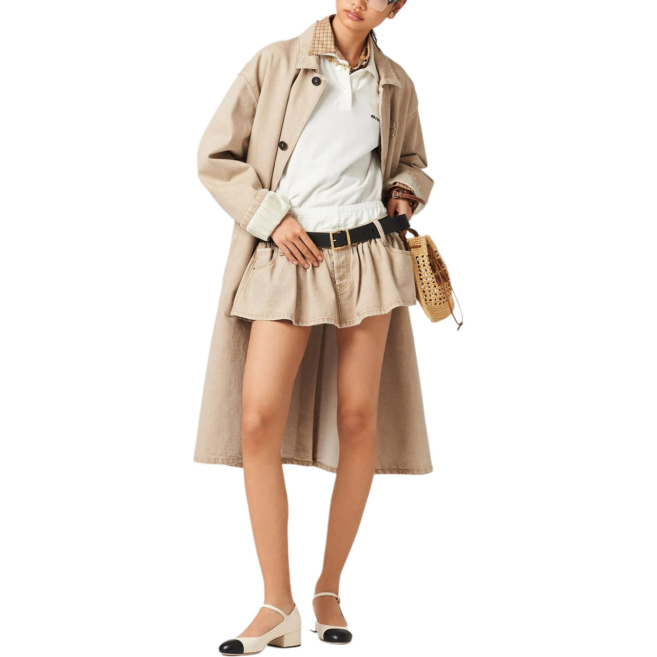 MIU MIU Low rise Denim Miniskirt