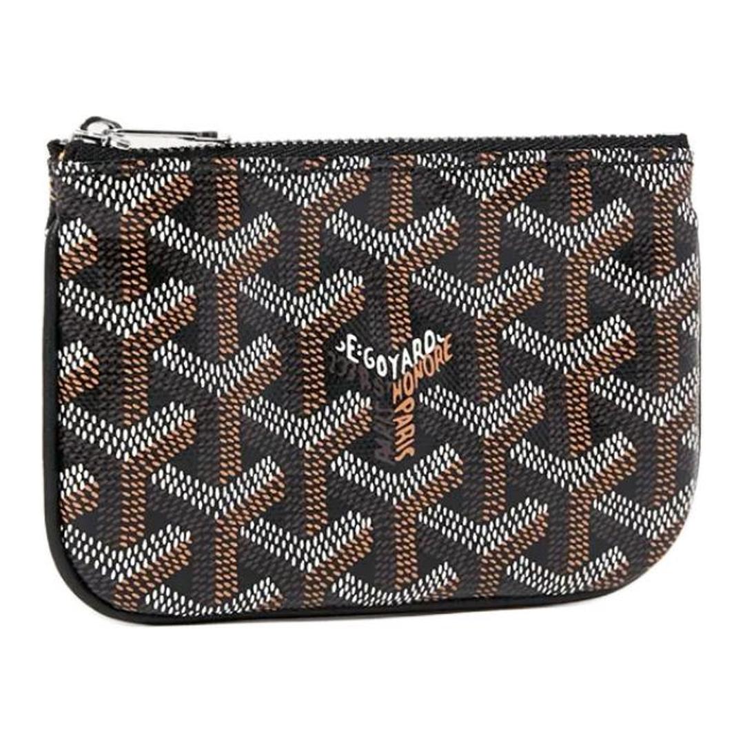 GOYARD Canvas With Calfskin Key Pouch Unisex Black