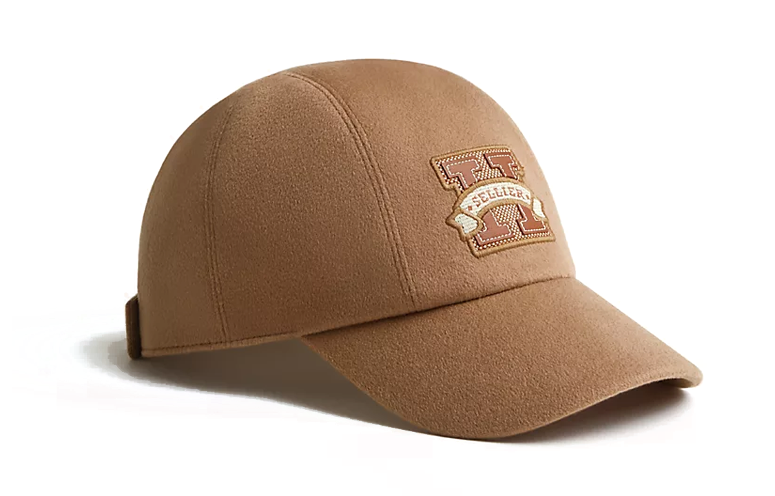 HERMES Cashmere Baseball Caps Unisex Brown/Green