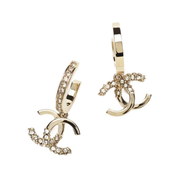 CHANEL Metal Earrings Women's Gold