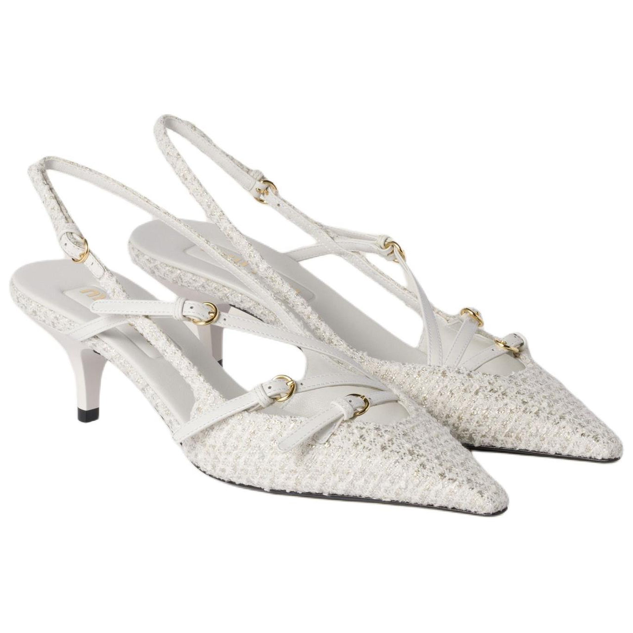 MIU MIU Slim Heel High Heels 5.5cm Women's White