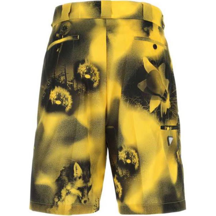 PRADA All Over Graphic Printed Bermuda Shorts