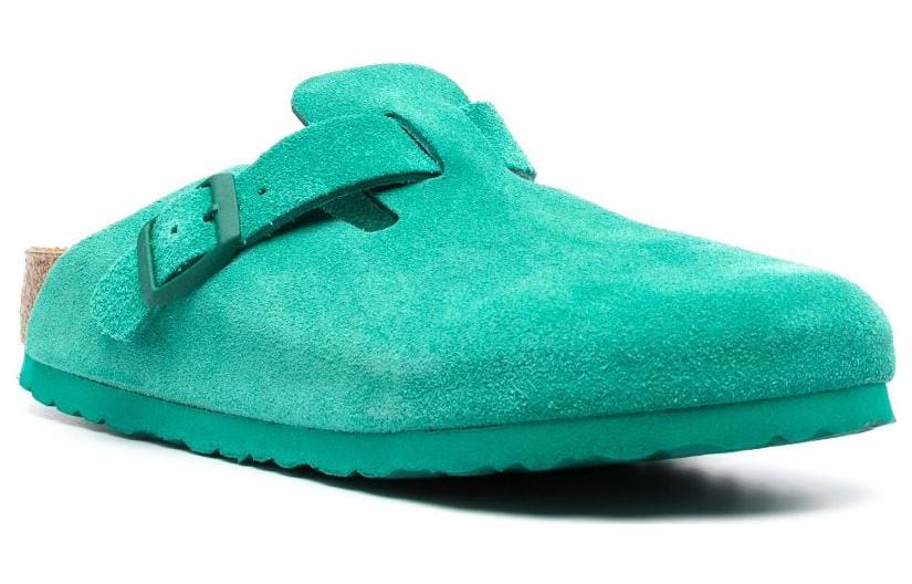 (WMNS) Birkenstock Boston Suede Leather Narrow Fit 'Digital Green' 1026165