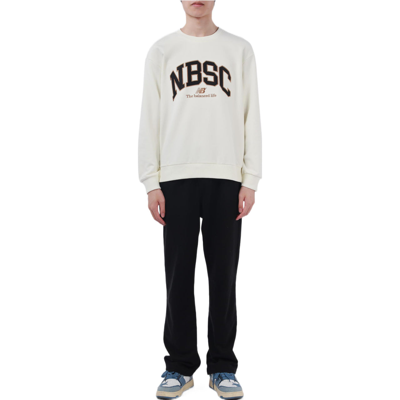New Balance Casual Sports Sweatshirt 'White Black' 5CC44333-IV