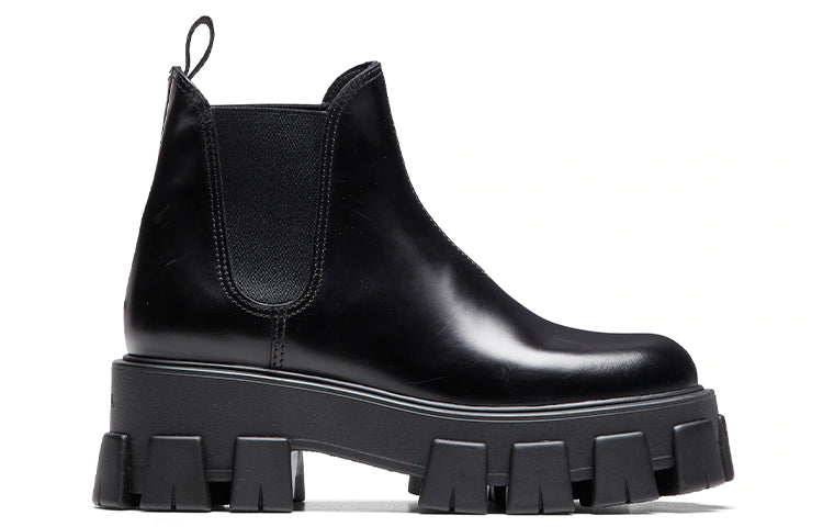 (WMNS) PRADA Monolith Brushed Leather Chelsea Boots 'Black' 1T725L_B4L_F0002_F_A055