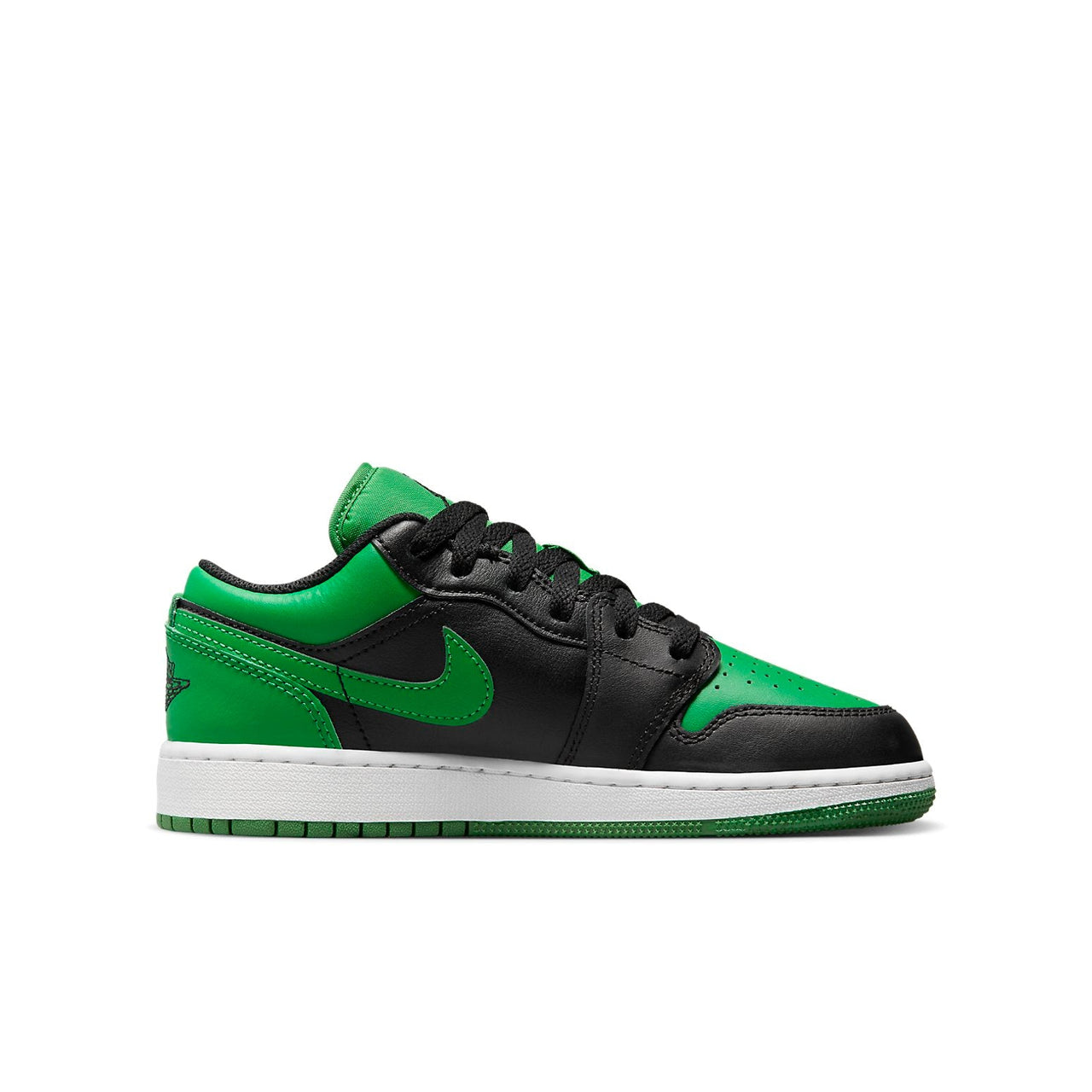 (GS) Air Jordan 1 Low 'Black & Lucky Green' 553560-065