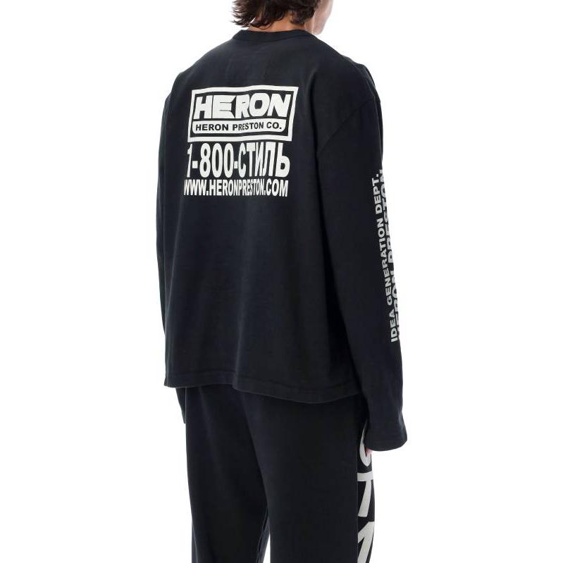 HERON PRESTON FW22 Real Estate LS T-shirt 'Black White' HMAB028F22JER0021001