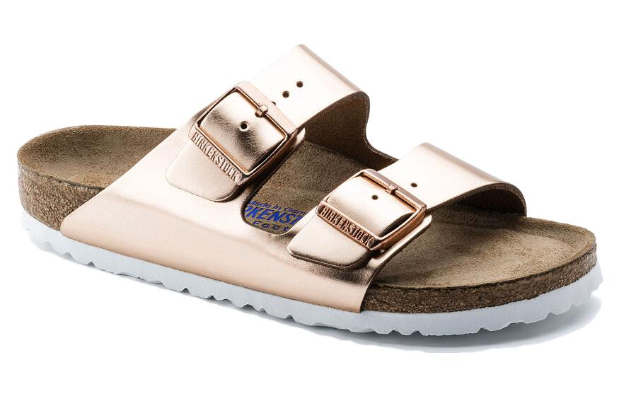(WMNS) Birkenstock Arizona Soft Footbed Natural Leather Narrow Fit 'Metallic Copper' 0952093