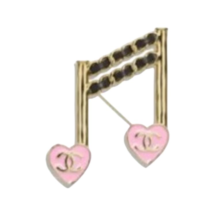 CHANEL Metal Brooches Women's Pink