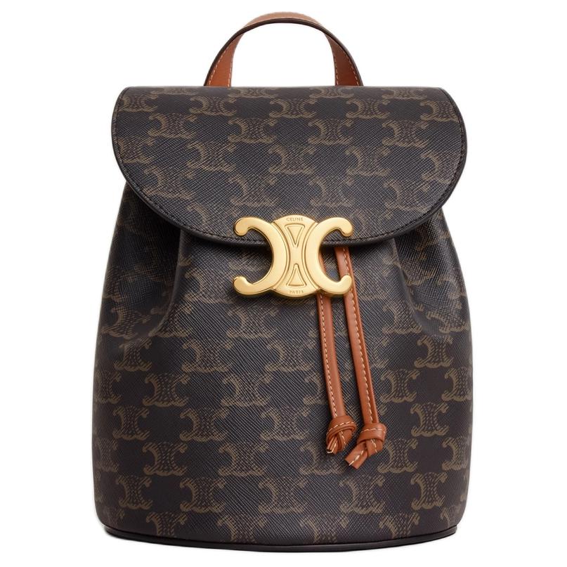 CELINE Smooth Cow Leather Backpack Women's Umber