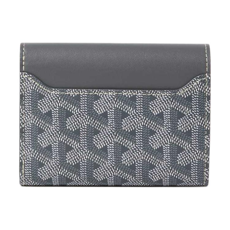 GOYARD Canvas With Calfskin Wallet Unisex Gray