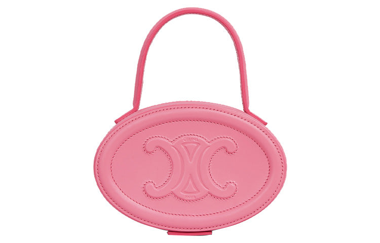 CELINE Cuir Triomphe Cow Leather Round Bag Handbag Women's Pink