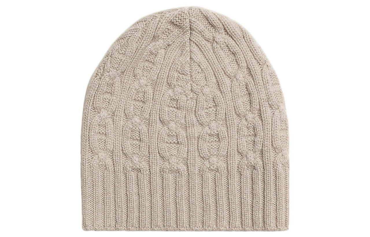HERMES Beanies Unisex Beige