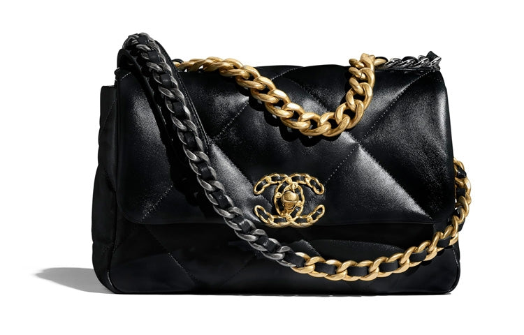 CHANEL 19 Flap Bag Goatskin Gold-Tone