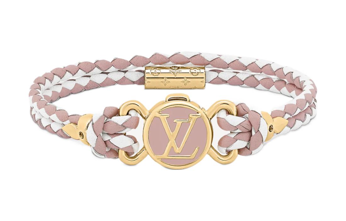 LOUIS VUITTON Clic It Fun & Sun Leather Bangles Women's Purple/White