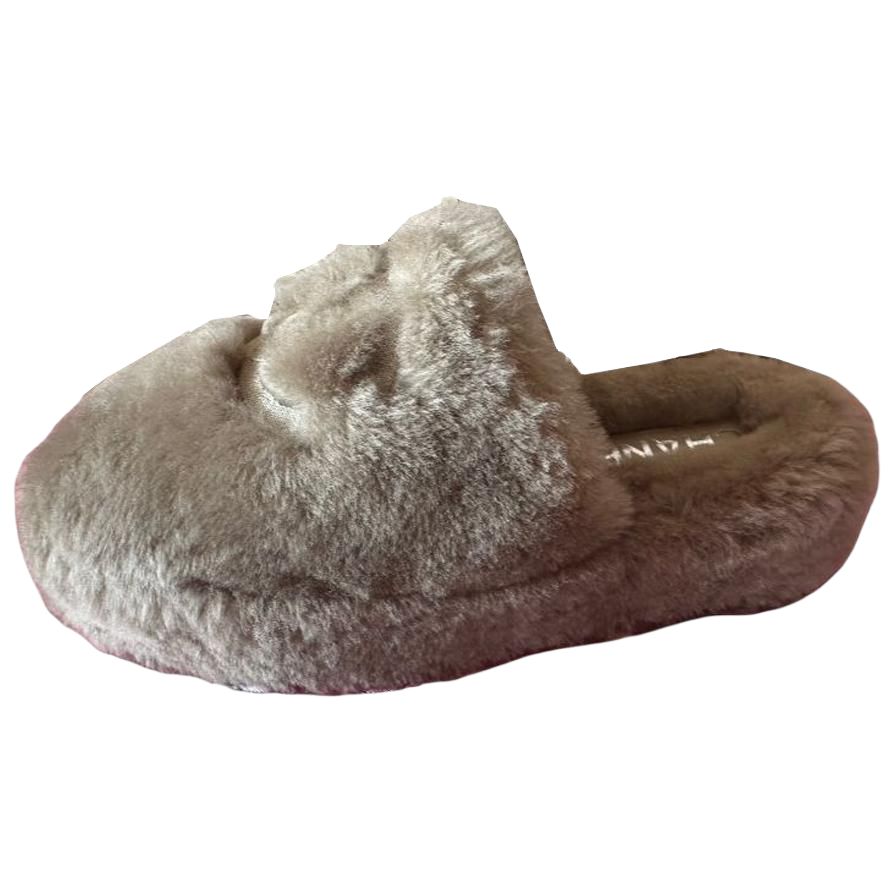 CHANEL Wrap-toe Slippers Women's Gray