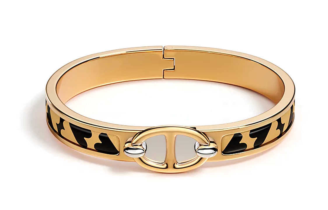 HERMES Bangles Women's Gold/Black