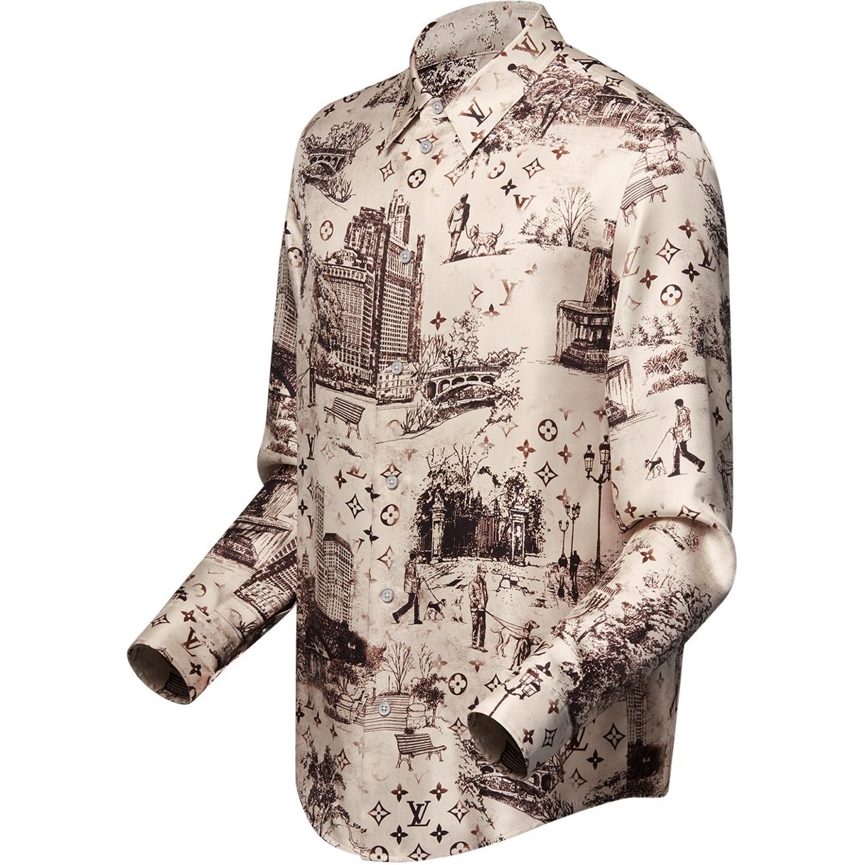 LOUIS VUITTON Long-Sleeved Silk Shirt