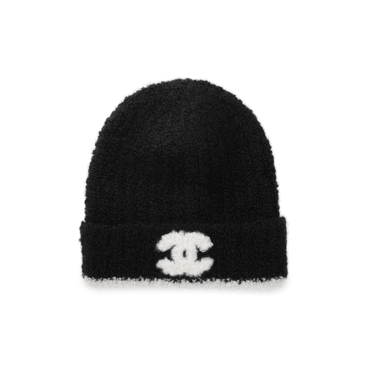 CHANEL Yarn Beanies Women's Black