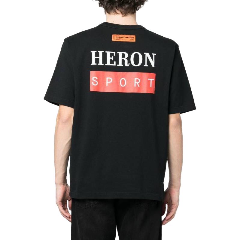 HERON PRESTON SS23 Crewneck T-shirt 'Black' HMAA032S23JER0101025