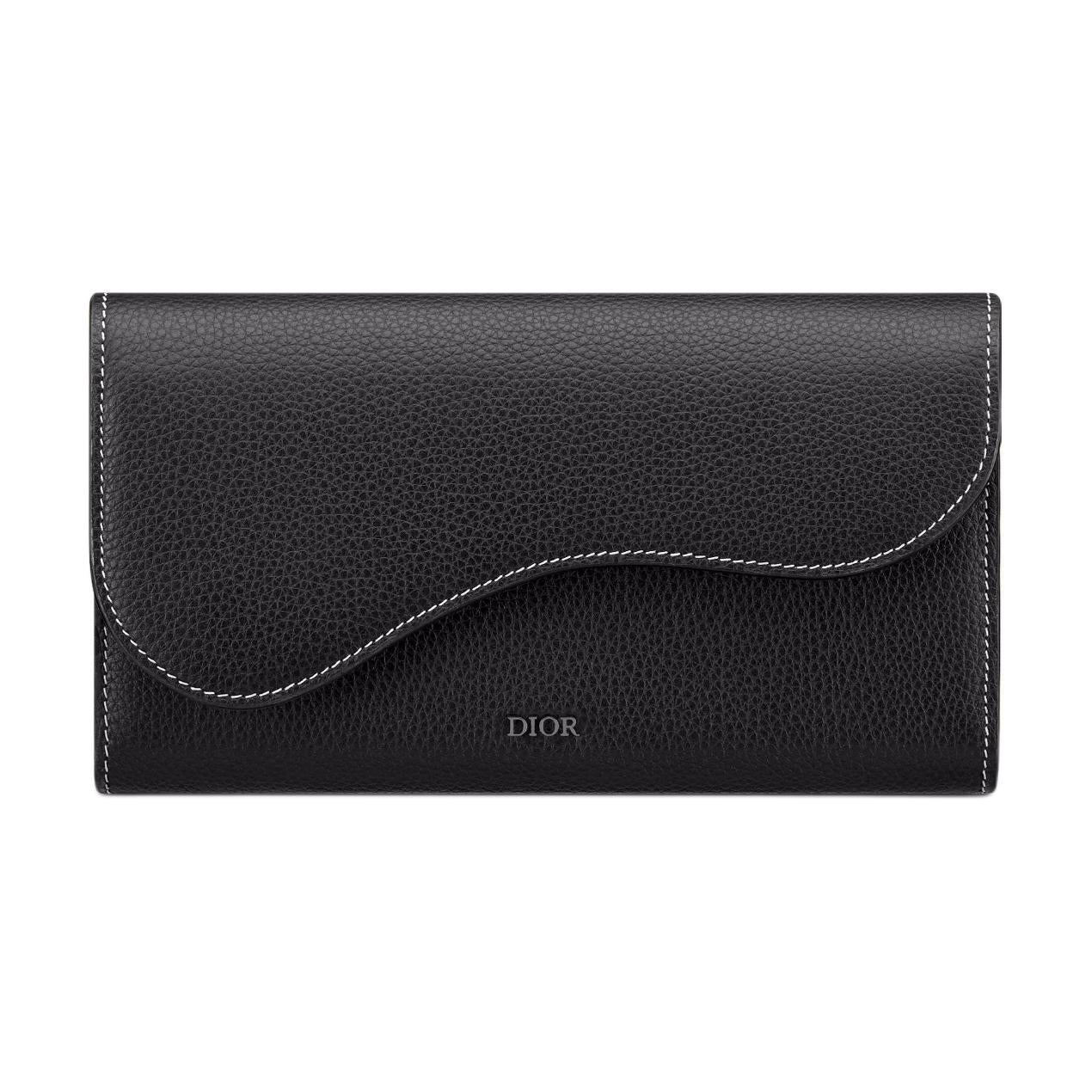 DIOR Saddle Calfskin Wallet Men's Black