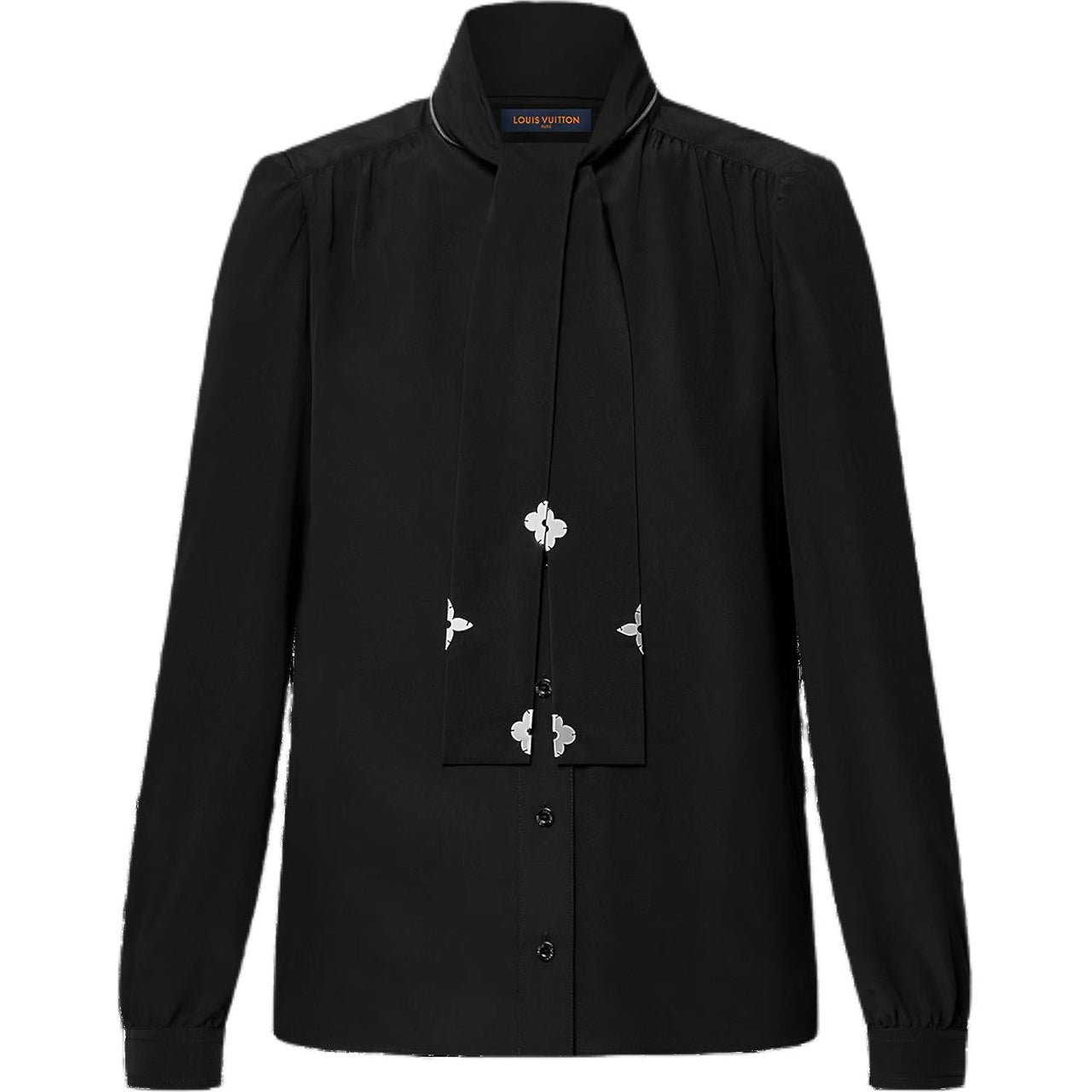 LOUIS VUITTON Monogram Accent Lavallière Blouse