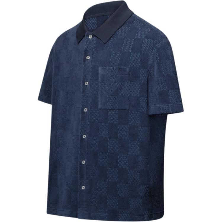 LOUIS VUITTON Damier French Terry Short-Sleeved Cotton-Blend Shirt