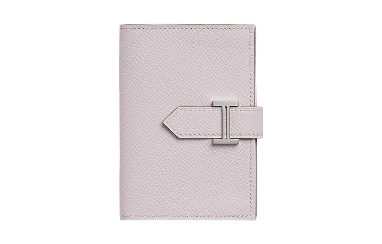 HERMES Bearn Epsom Calfskin Card Holder Wallet Regular Women's Light Pink