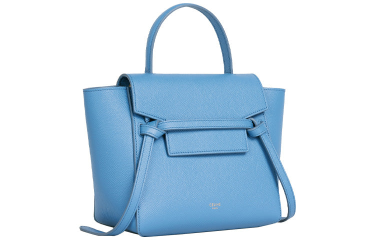 CELINE Grained Calfskin Handbag Catfish Bag Shoulder Bag Crossbody Bag Handbag Women's Sky Blue
