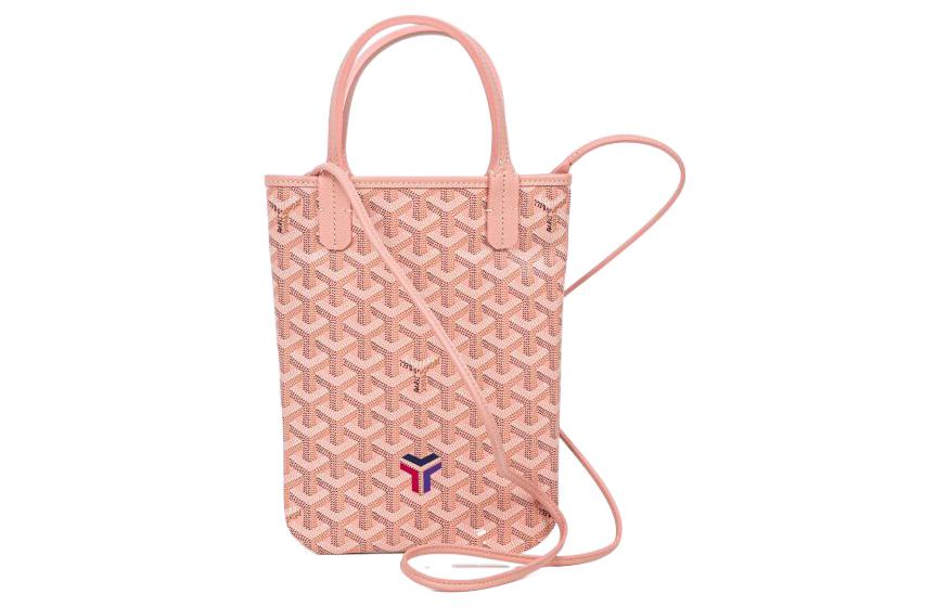 GOYARD Poitiers Canvas With Calfskin Tote Bag Shopping Bag Crossbody One Shoulder Handbags Mini Women's Pink