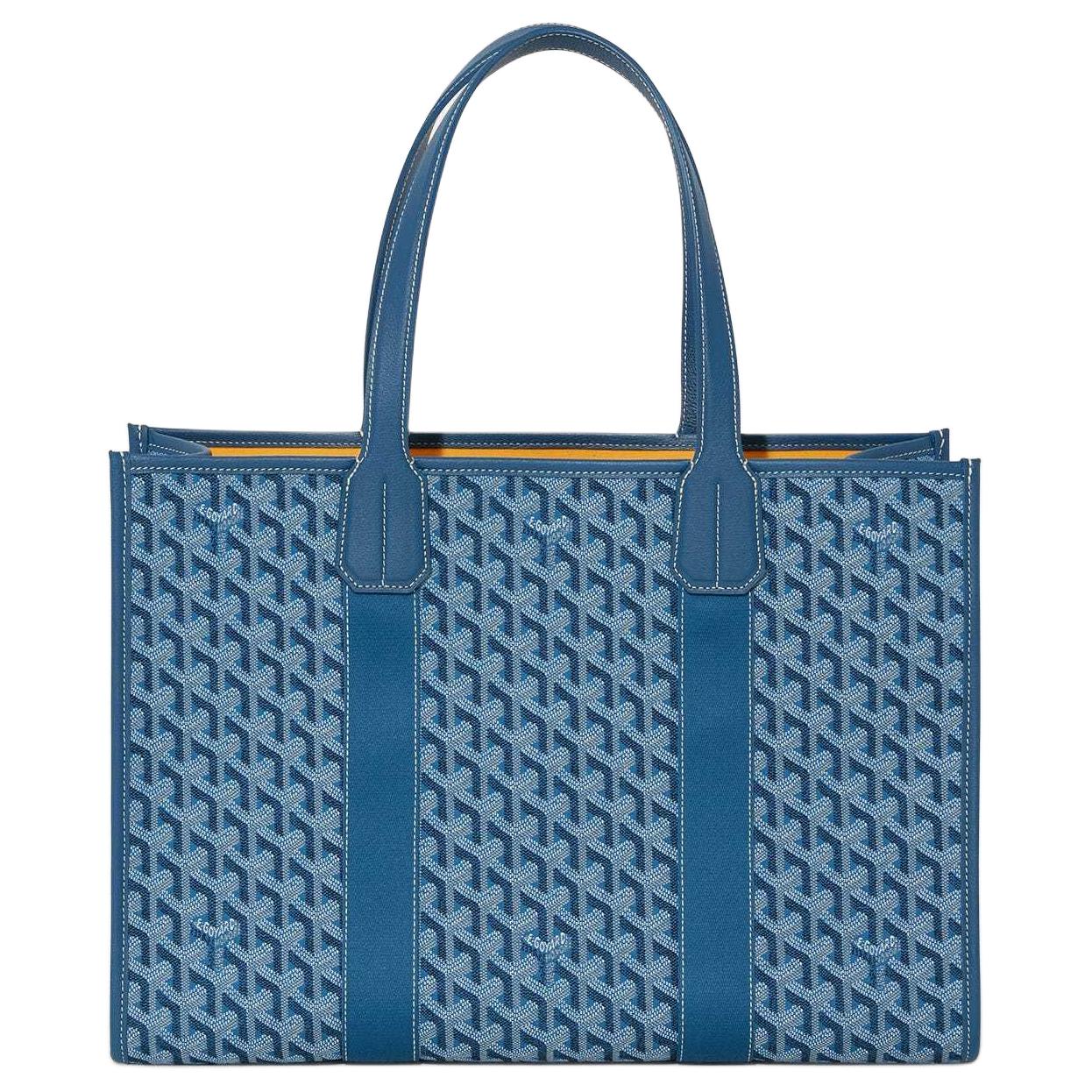 GOYARD Villette Calfskin Tote Bag, Shopping Bag, Shoulder Bag, Handbag Medium Size Unisex Ocean Blue