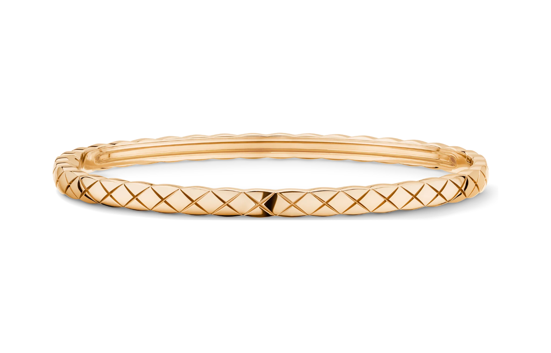 CHANEL 18K Beige Gold Bangles Women's Gold