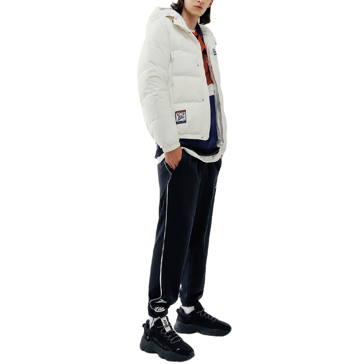 FILA FUSION Logo Print Down Jacket 'White Black' T11M042902F-WT