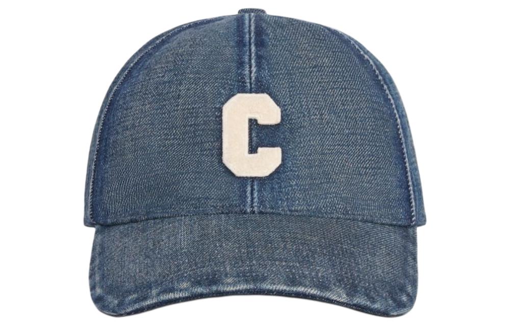 CELINE Cotton Baseball Caps Unisex Blue