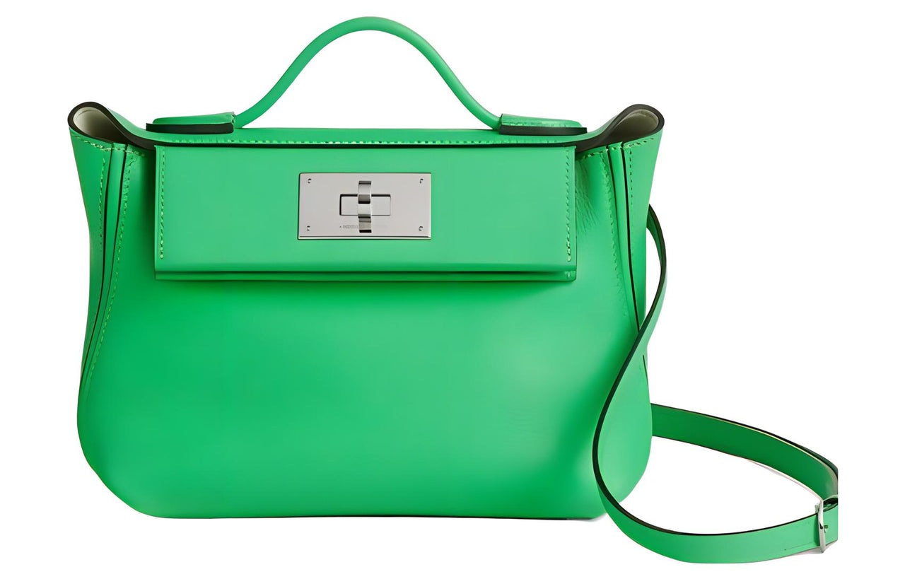 HERMES 24/24 Evercolor With Swift Calfskin Handbag Shoulder Bag Crossbody Bag Mini Women's Comic Green/Bubble Green