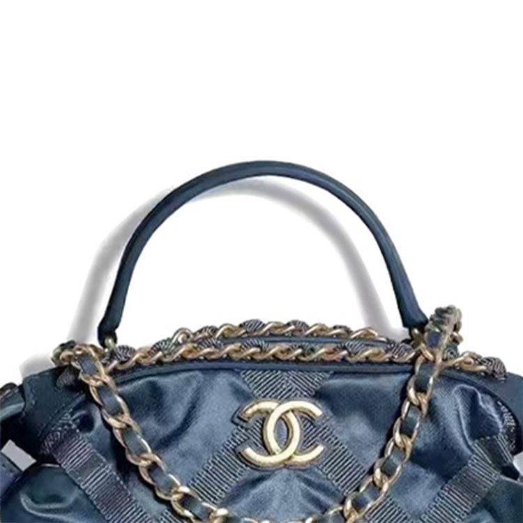 CHANEL Nylon Nylon Bag Handbag Regular Women's Dark Blue