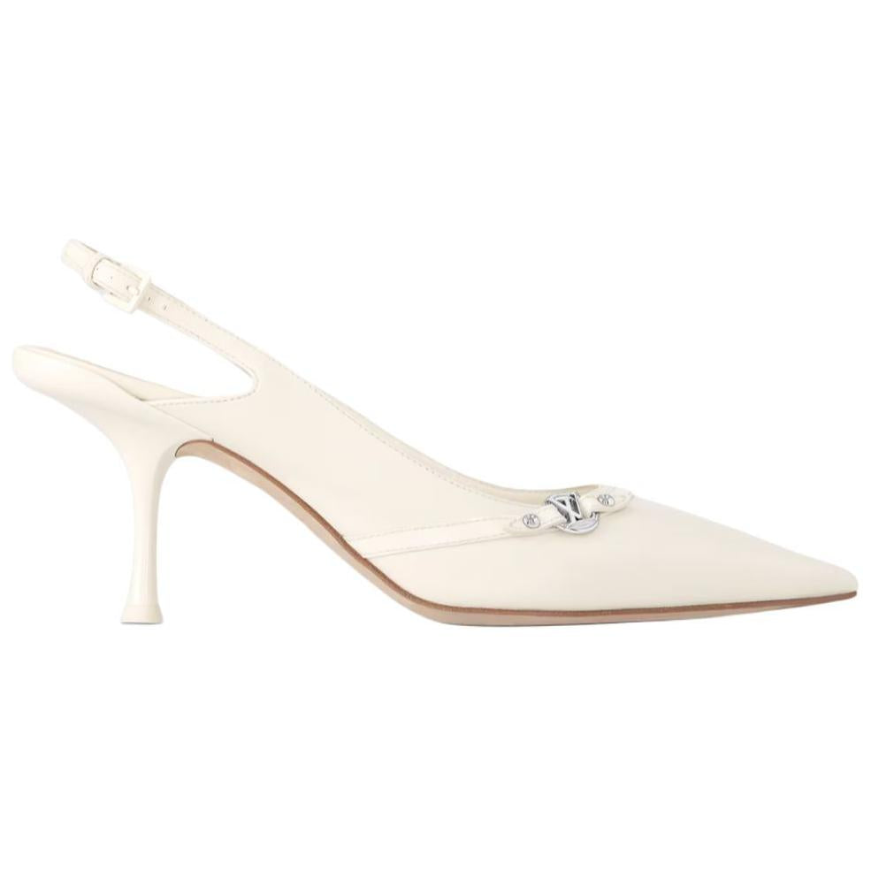 LOUIS VUITTON 6AM Slim Heel High Heels 7.5cm Women's White