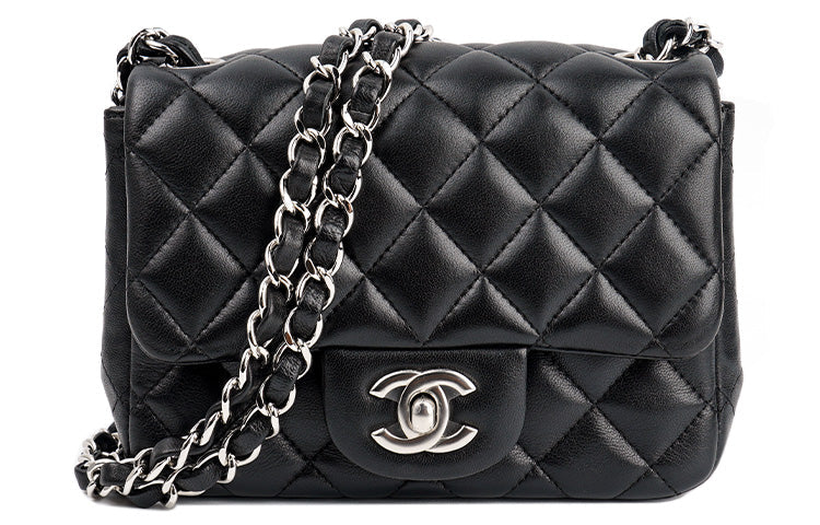 CHANEL Classic Flap CF Lambskin Square Fatty Crossbody Bag Shoulder Bag Women's Black