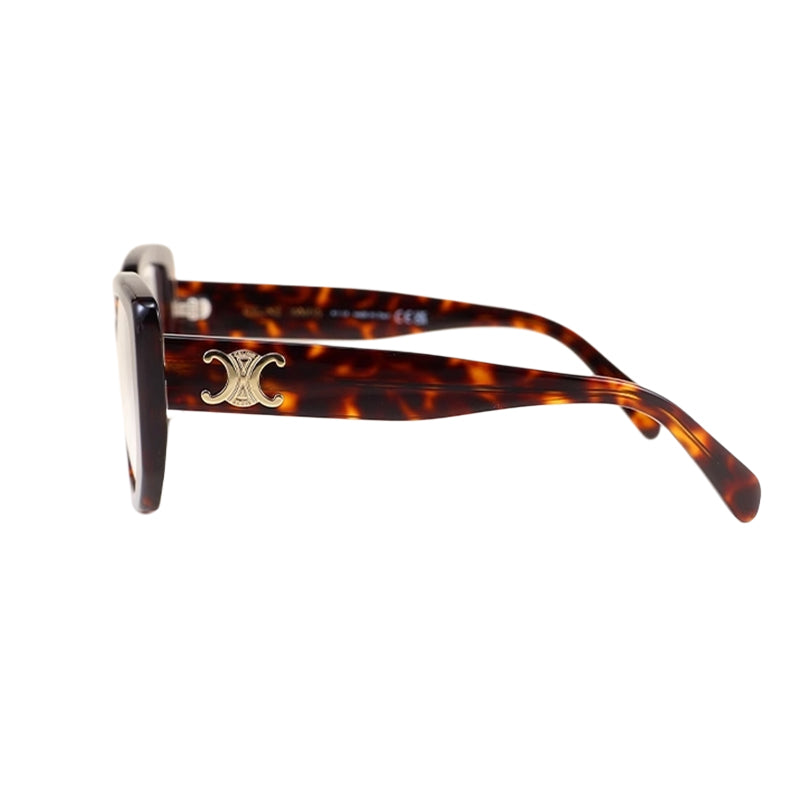 CELINE Irregular Shape Eyeglass Frames Unisex Tortoiseshell