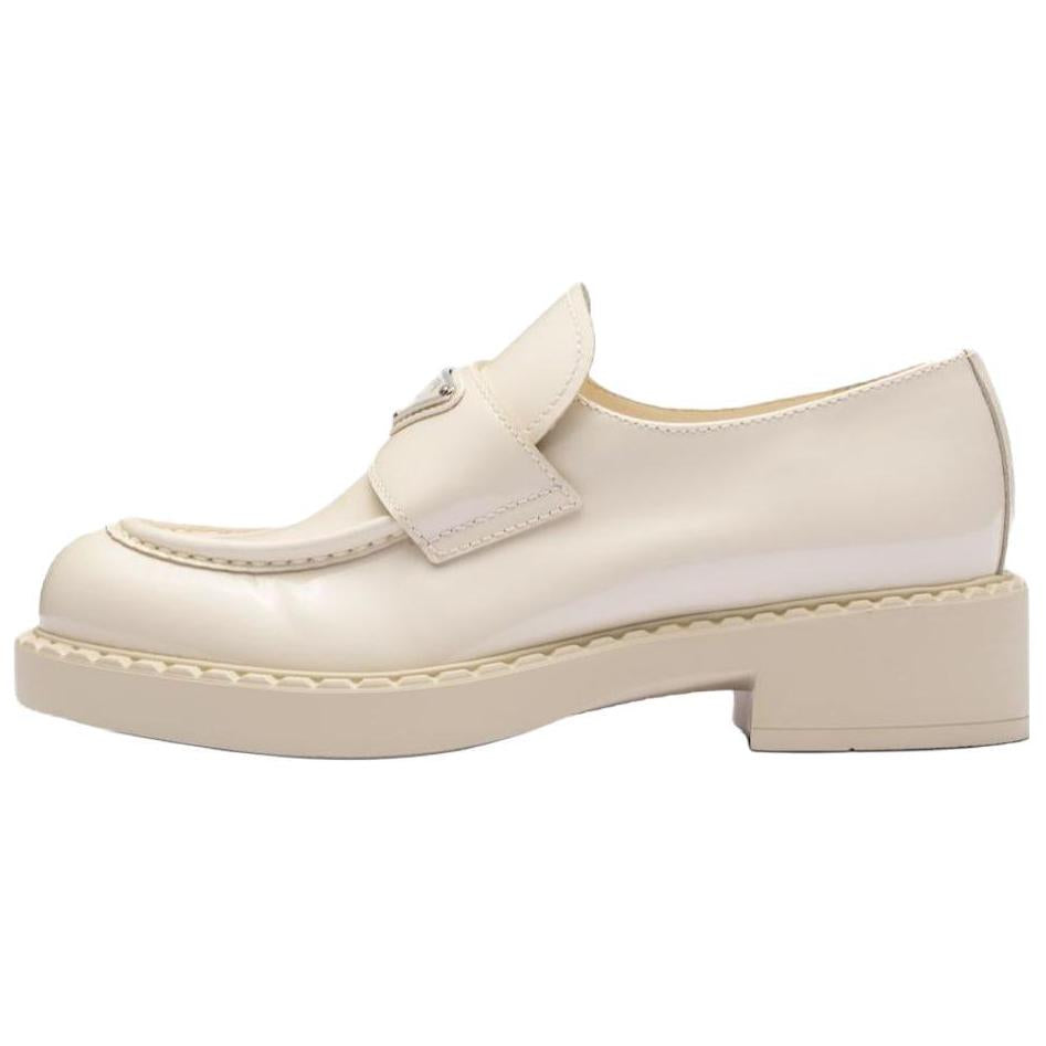 PRADA Chocolate Patent Leather Loafers 'Ivory' Women's